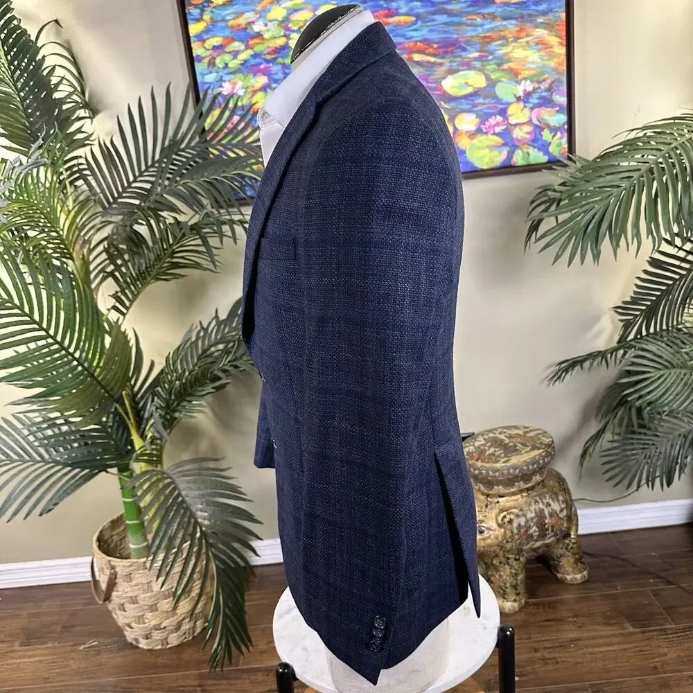 Jos A Bank Reserve 40R Sport coat E. Thomas Italy Wool Cashmere Plaid Glenn
